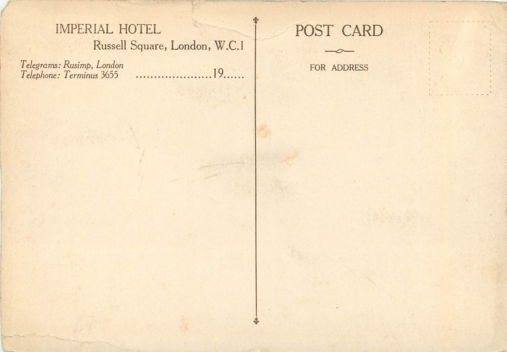 CPM Imperial Hotel Russell Square London — Verso