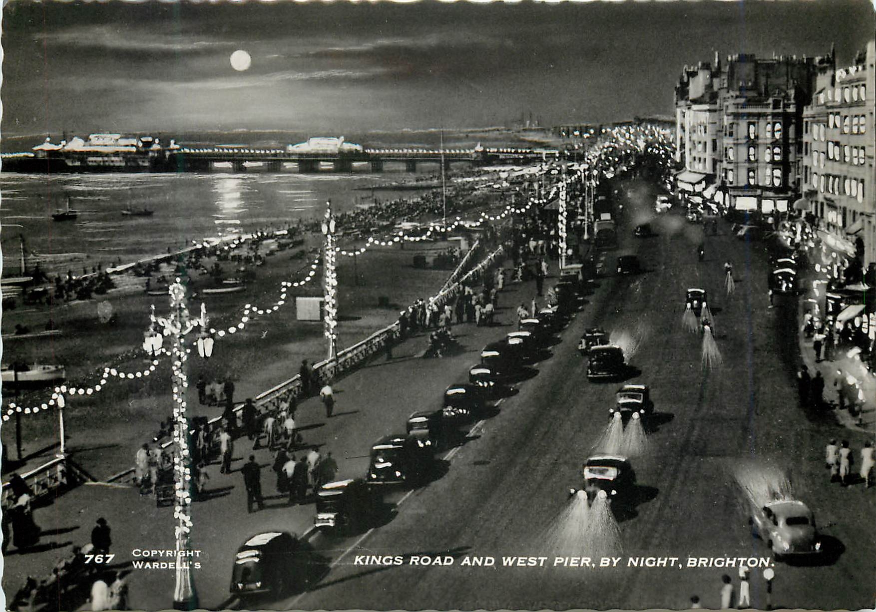 CPM Kings Road and West Pier by Night Brighton