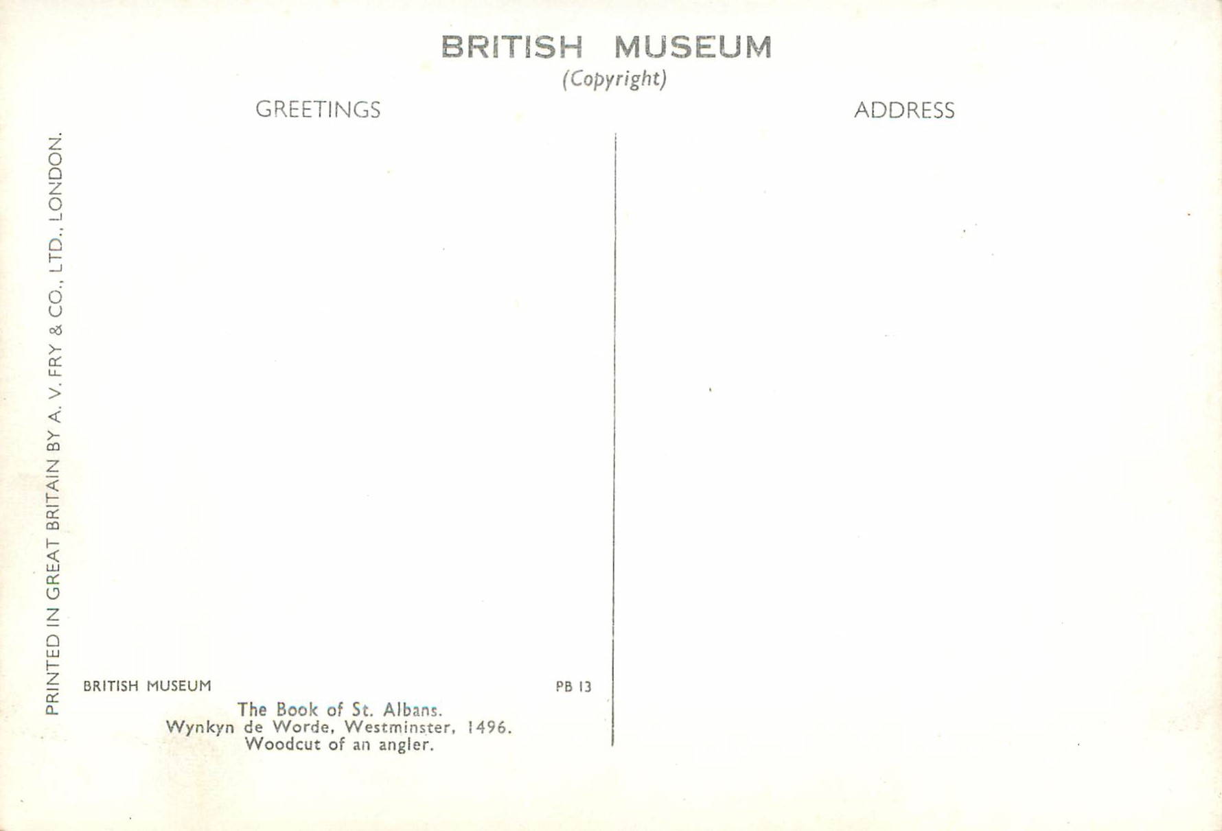 CPM British Museum The Book of St Albans — Rückseite