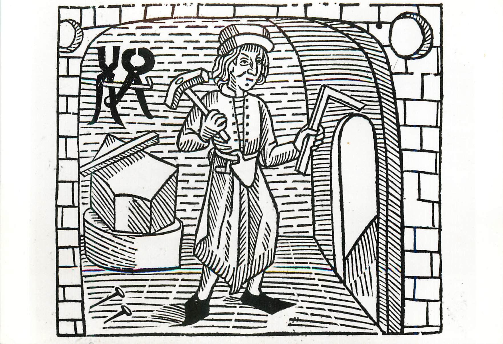 CPM British Museum Woodcut of a Blacksmith