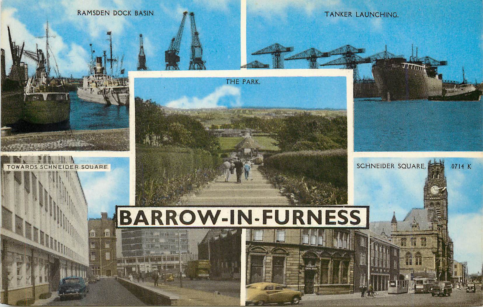 CPM Barrow-in-furness Bateaux Ramsden Tanker launching Schneider Square