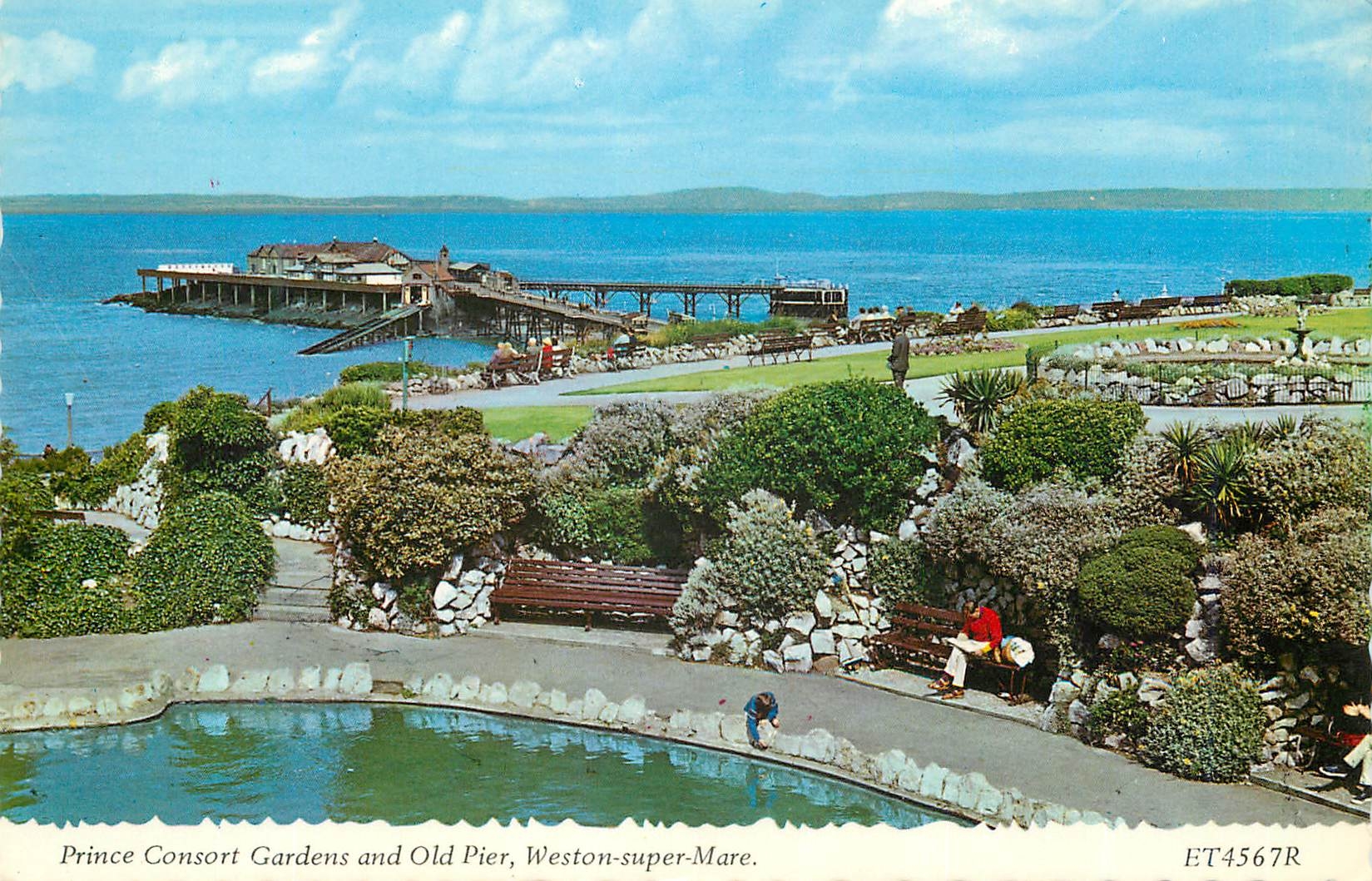 CPM Prince Consort Gardens and Old Pier Weston-super-Mare