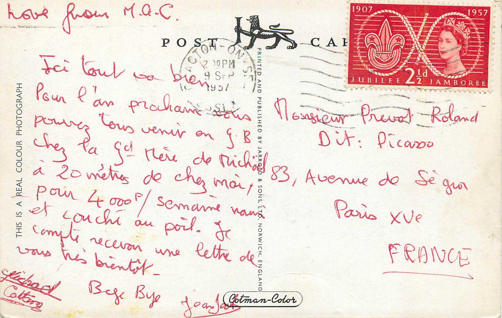 CPM Garden of Remembrance Clacton-on-Sea — Rückseite