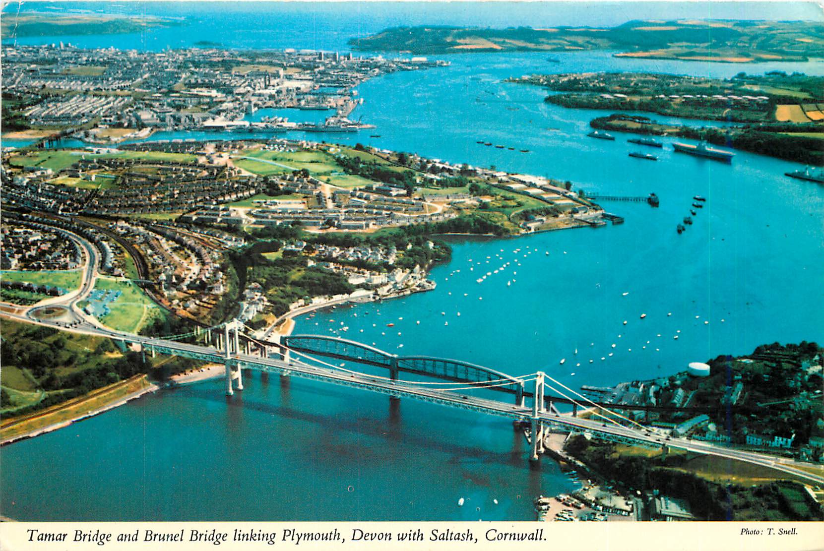 CPM Tamar Bridge and Brunel Bridge linking Plymouth Devon with Saltash Cornwall