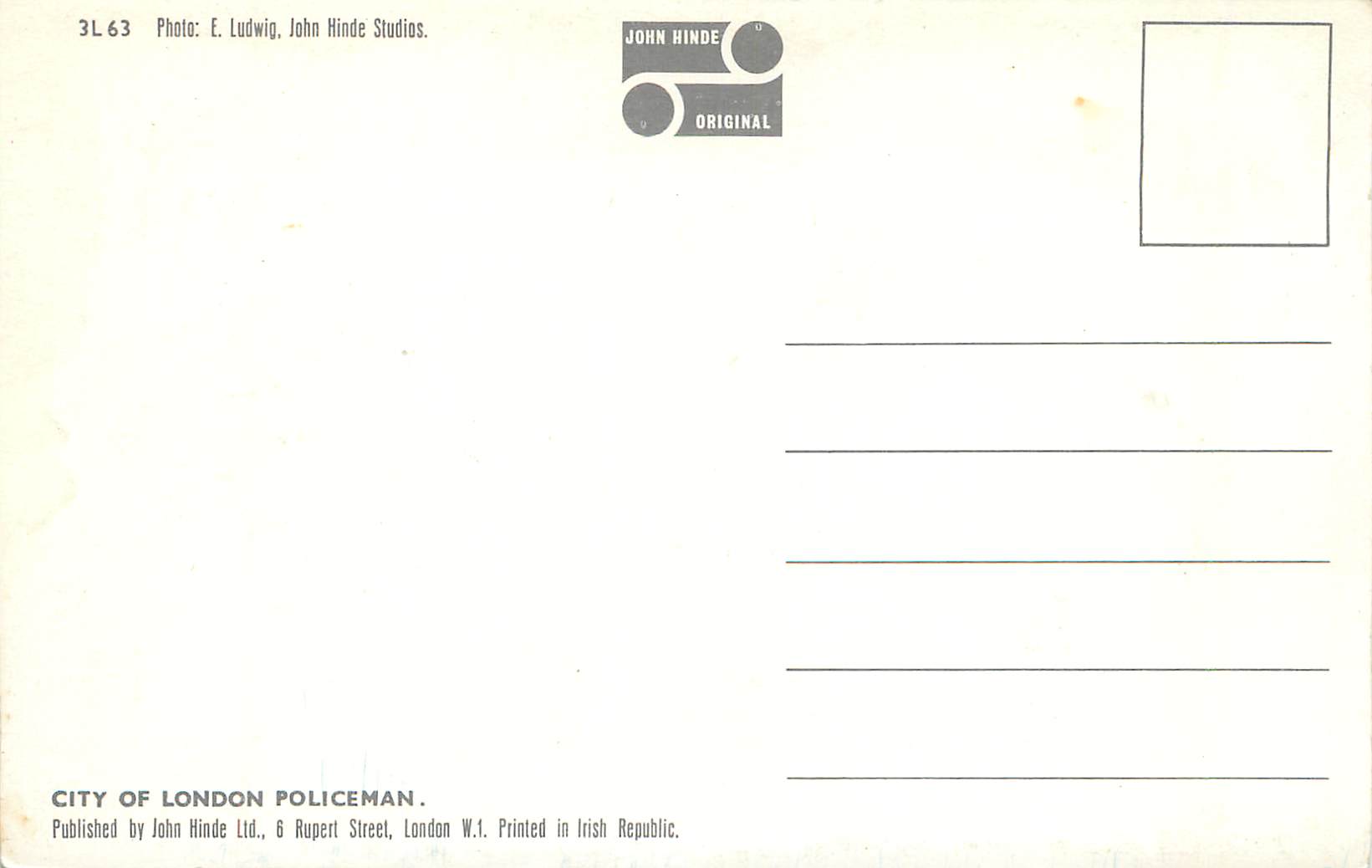 CPM City of London Policeman Police Autobus — Rückseite