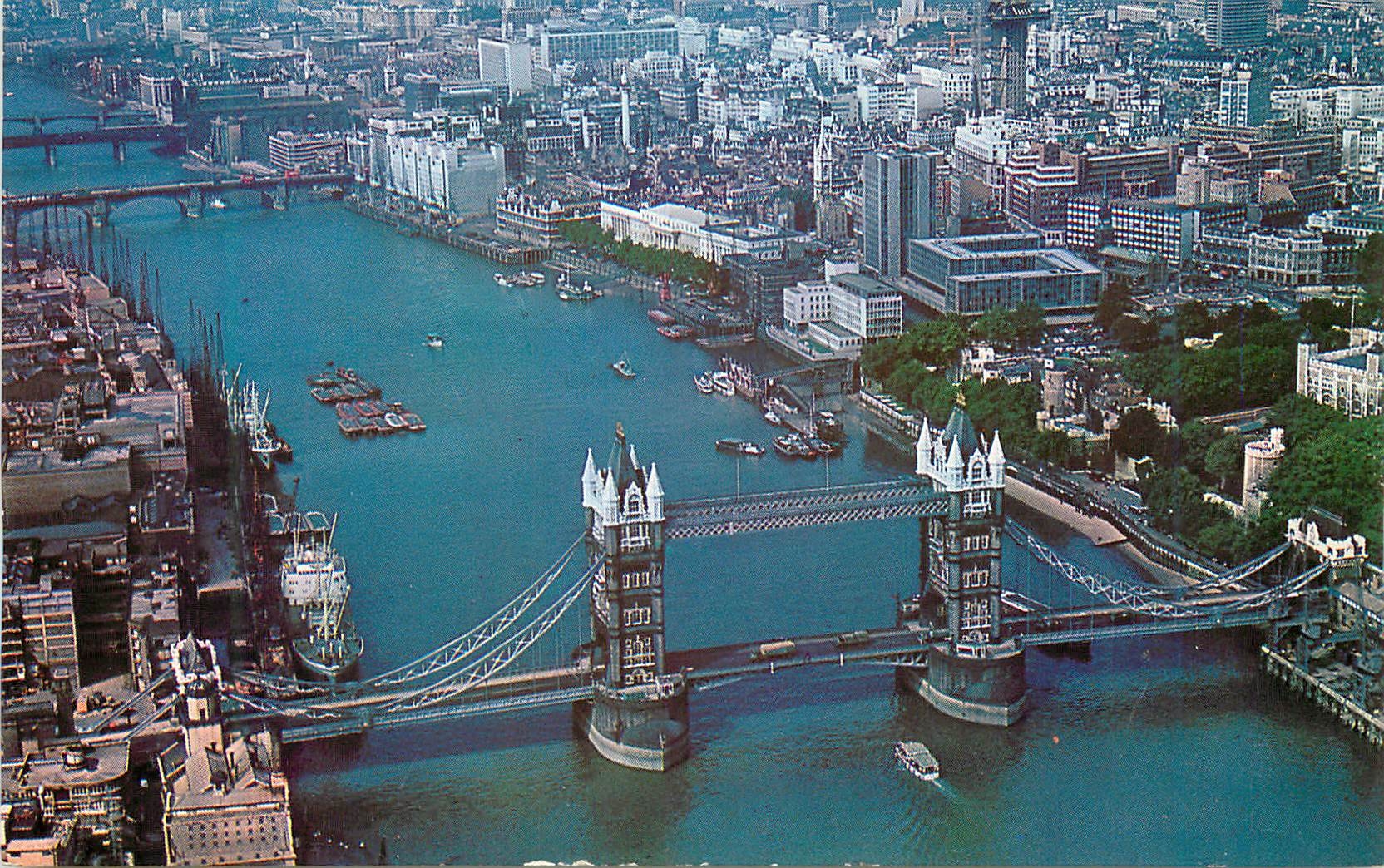 CPM Aerial View of Tower Bridge and the City of London