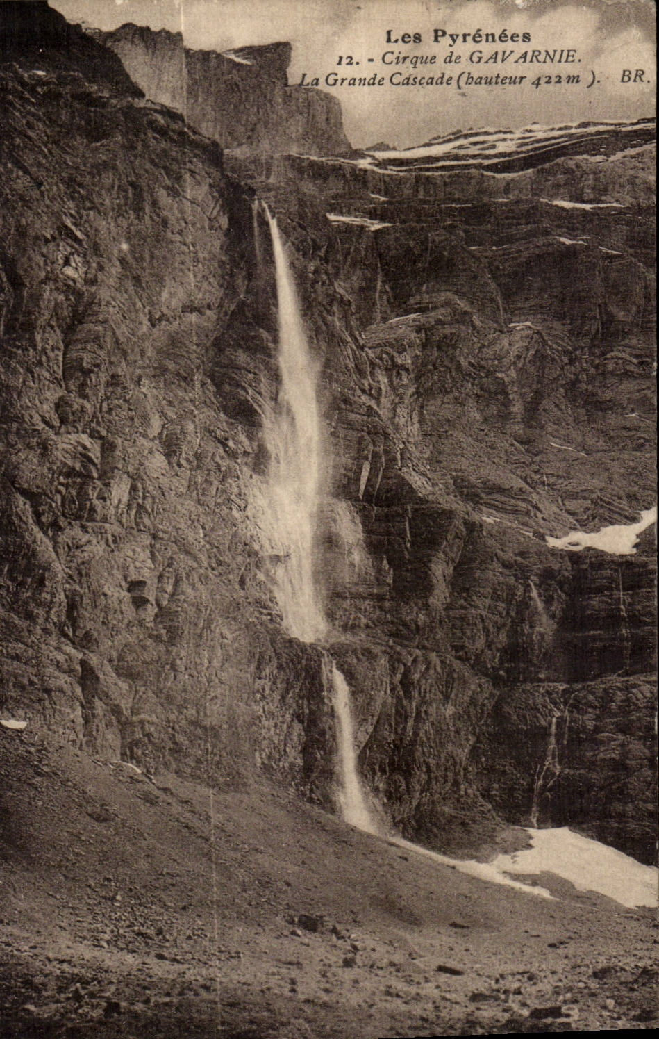 Cirque de Gavarnie CPA La grande cascade (hauteur 422m)