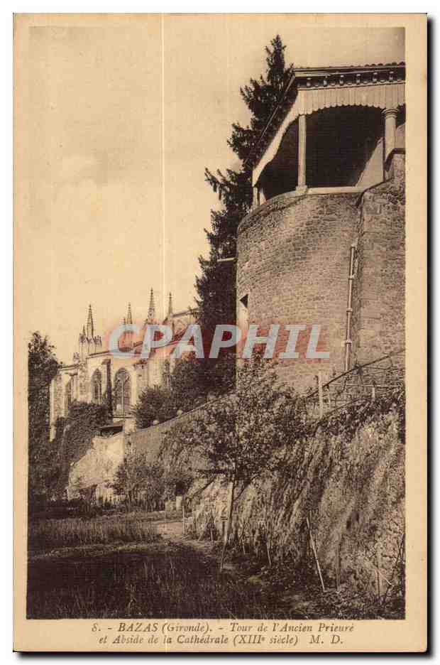 Bazas CPA Tour de l'ancien prieure a abside de la cathedrale 