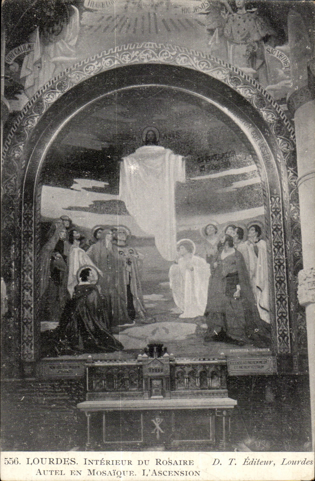 Lourdes CPA Interieur du rosaire Autel en mosaique l'ascension (Jesus)