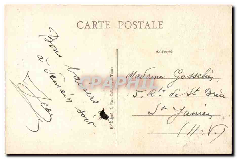 Chateaurenault CPA Porte d'entree du chateau (15eme) — Rückseite