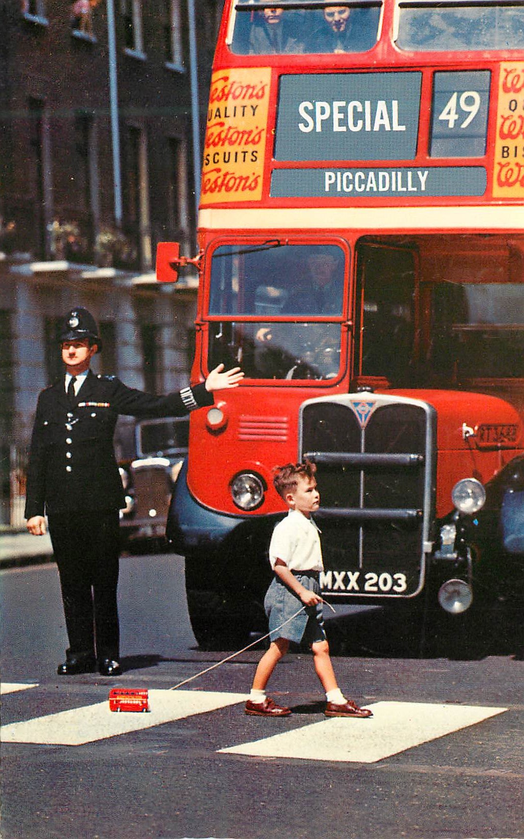 CPM Policemen on Point Duty London Police Autobus