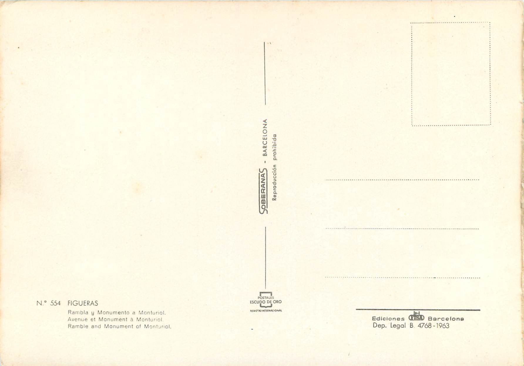 CPM Figueres Avenue et Monument et Monturiol  — Rückseite