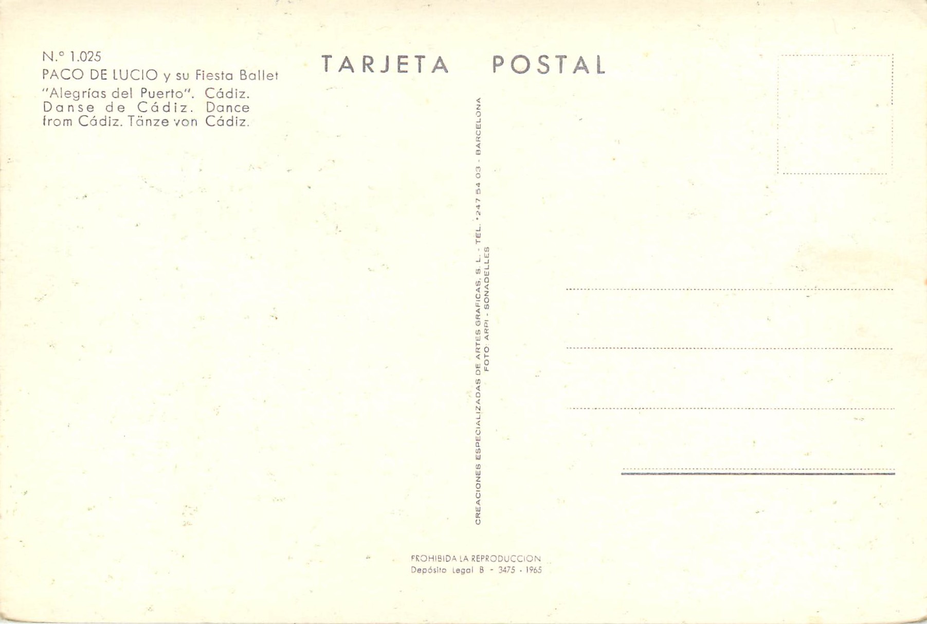 CPM Paco de Lucio y su Fiesta Ballet  — Rückseite