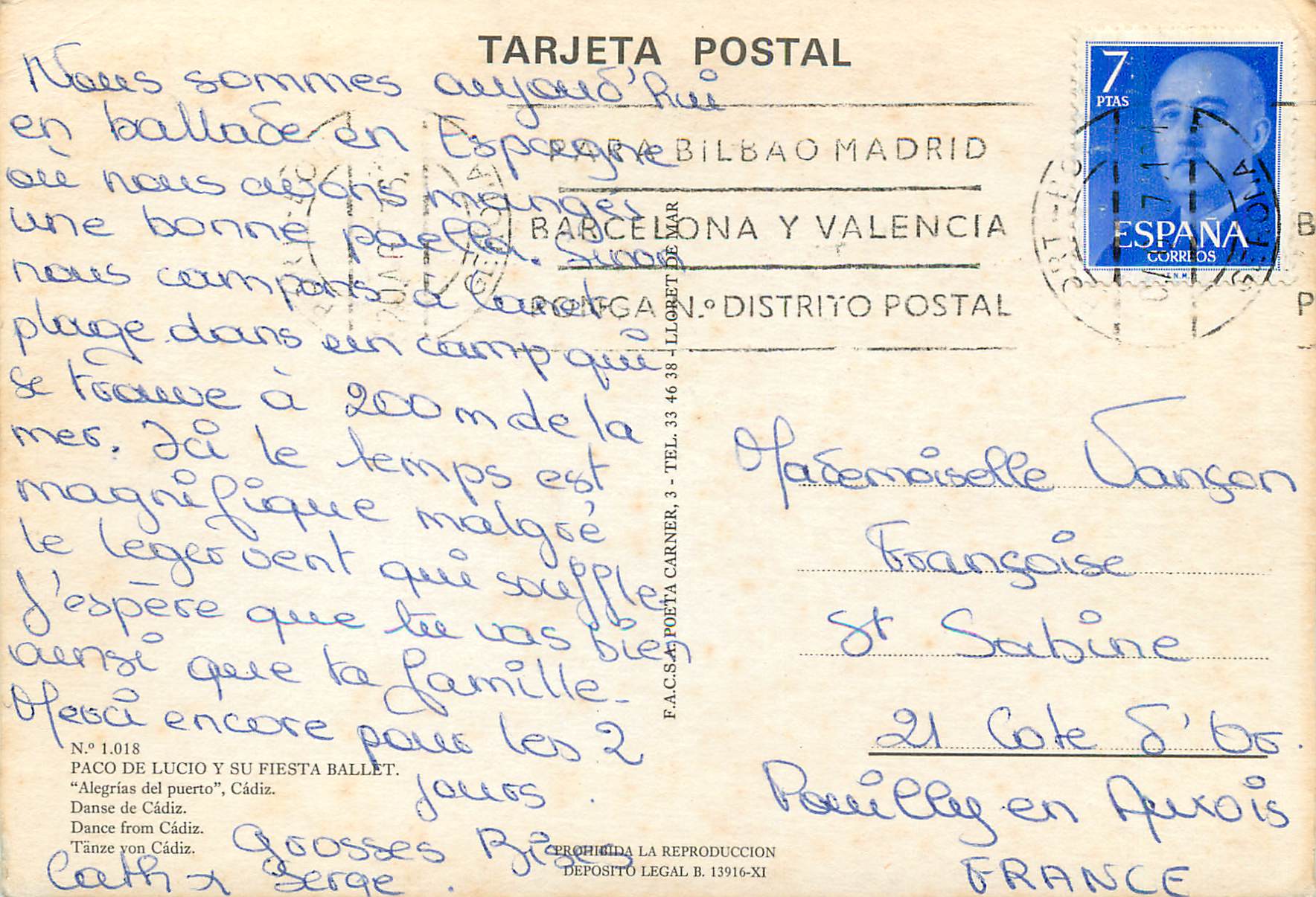 CPM Pacoi de Lucio y su Fiesta Ballet Danse de Cadiz  — Rückseite