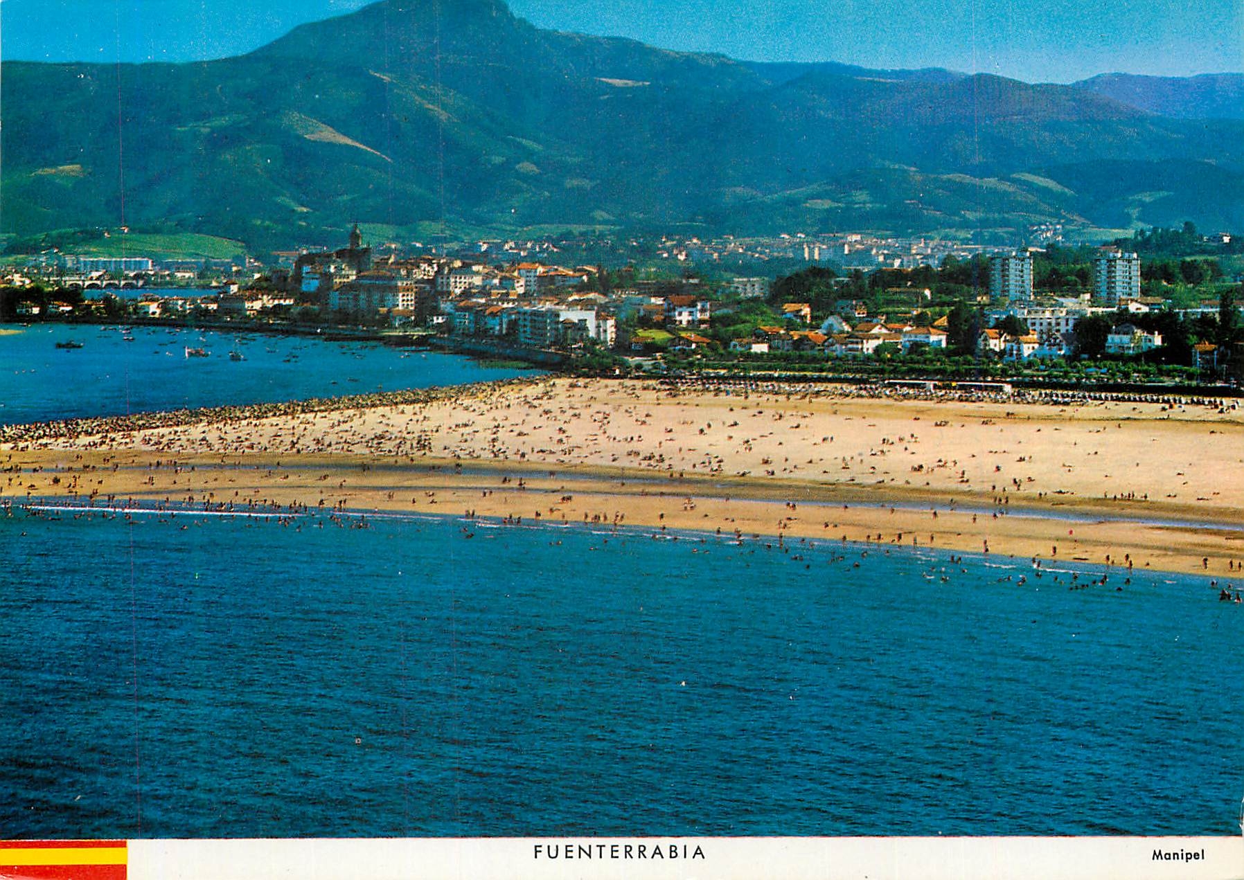 CPM Fuenterrabia La plage et vue partielle 