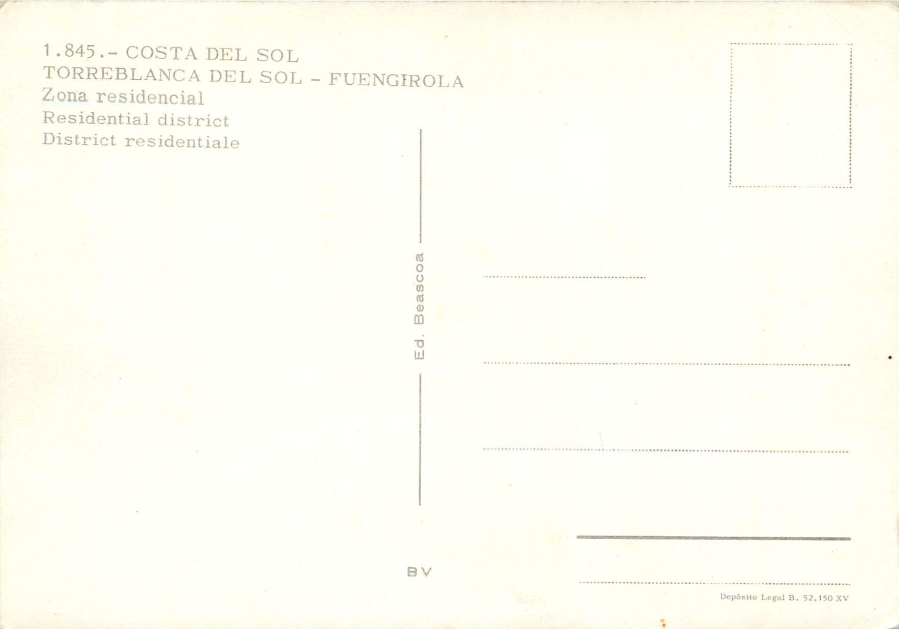 CPM Costa del Sol Torreblanca del Sol Fuengirola Residentla district  — Rückseite