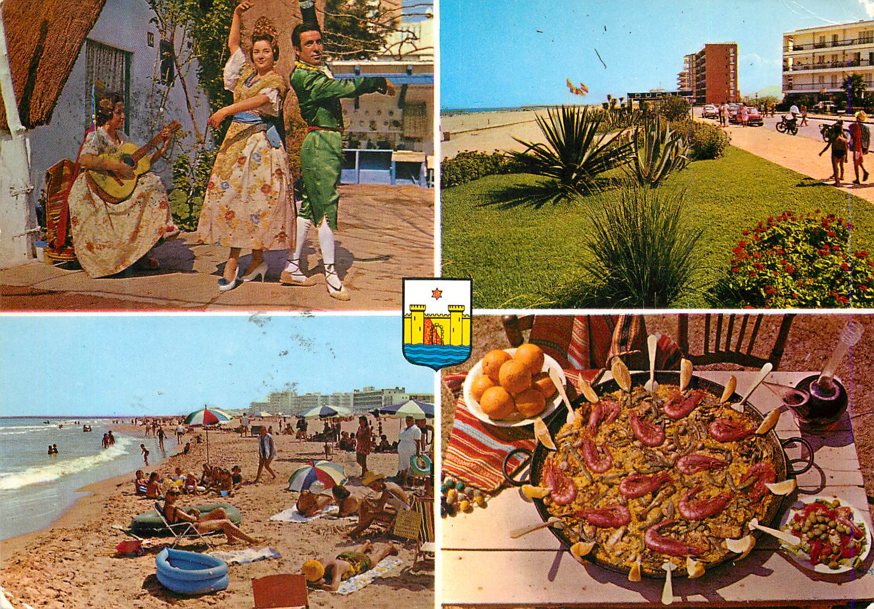 CPM Gandia Valencia Danse regionale Plages Paella 