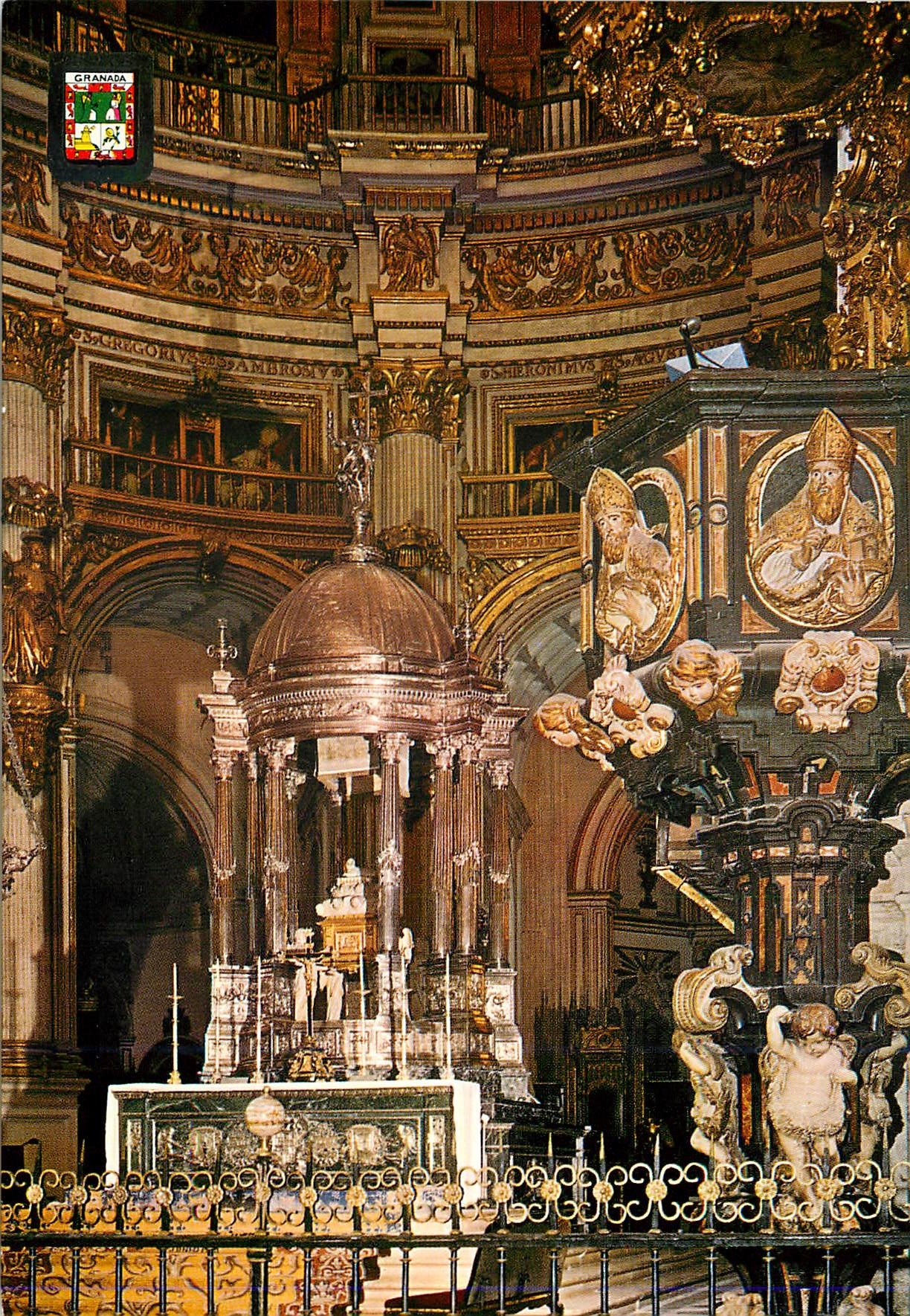 CPM Granada Cathedrale Chapelle Majeure Tabernacle et chaire 