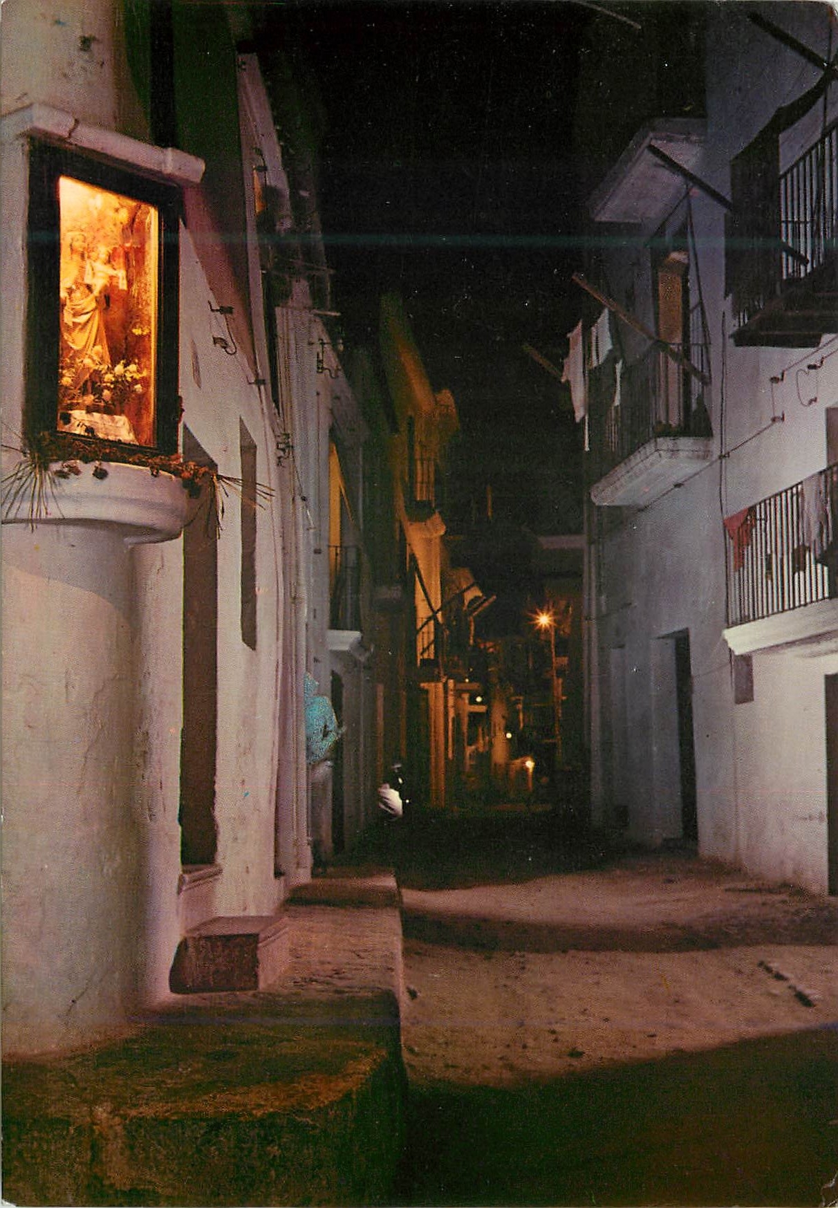 CPM Ibiza Baleares Espana Ciudad Vista nocturna de la Calle de la Virgen 