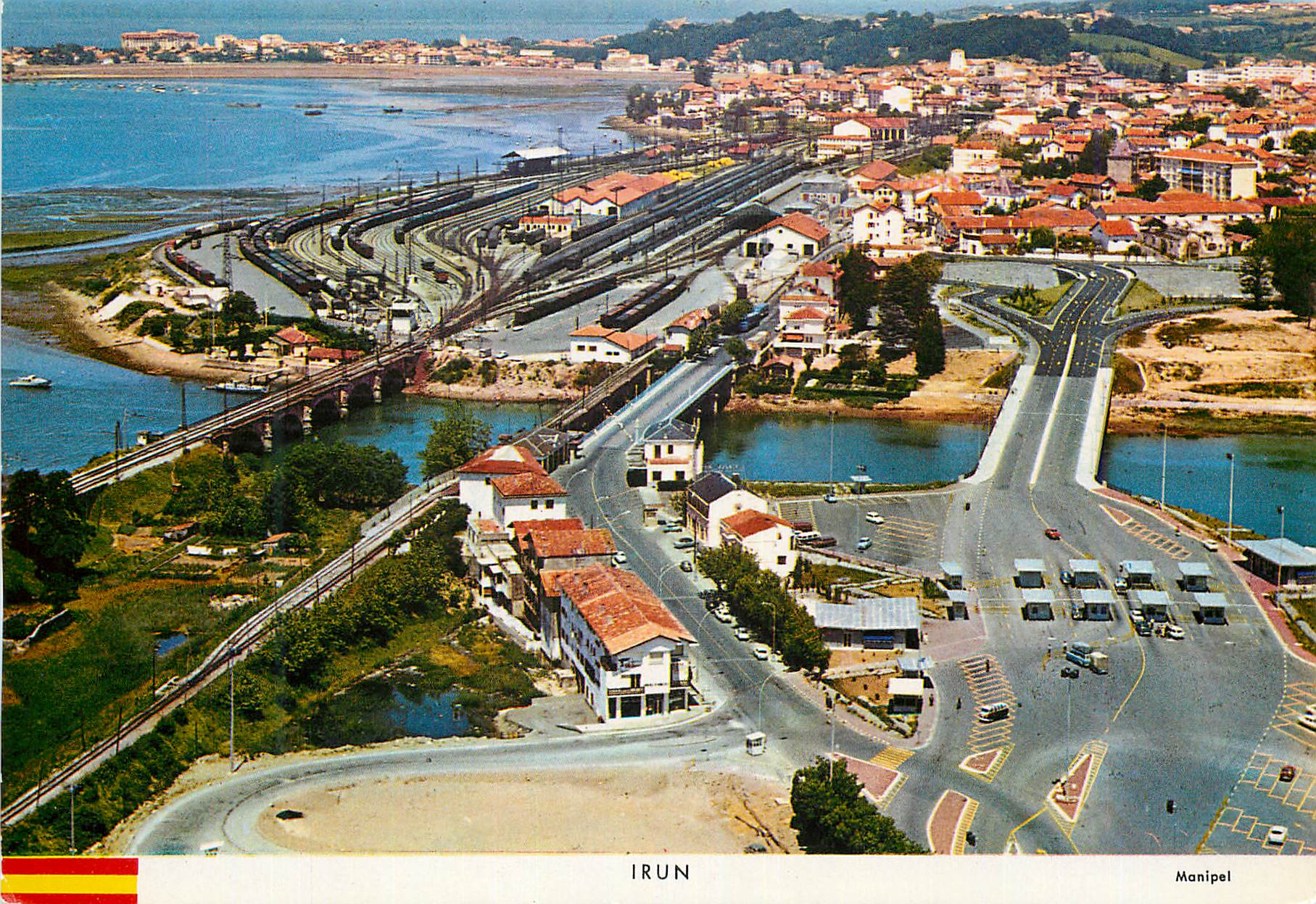 CPM Irun Vue aerienne des ponts Internationnaux 