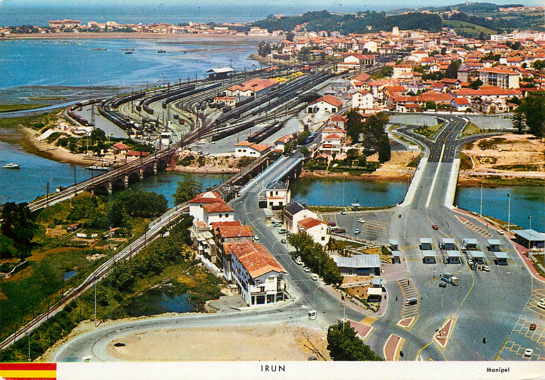 CPM Irun Vue aerienne des ponts internationnaux 