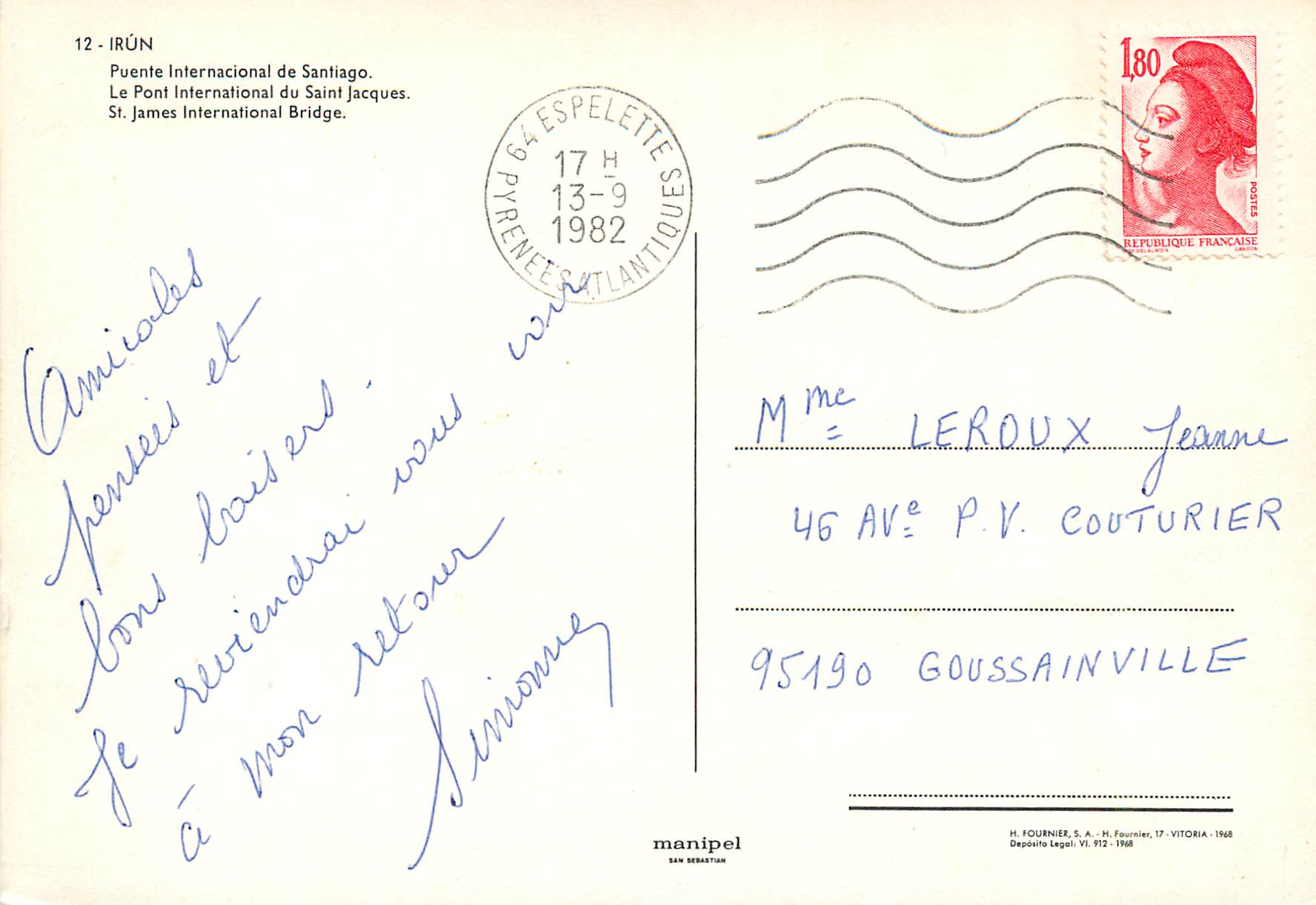 CPM Irun Le Pont International du Saint Jacques  — Rückseite