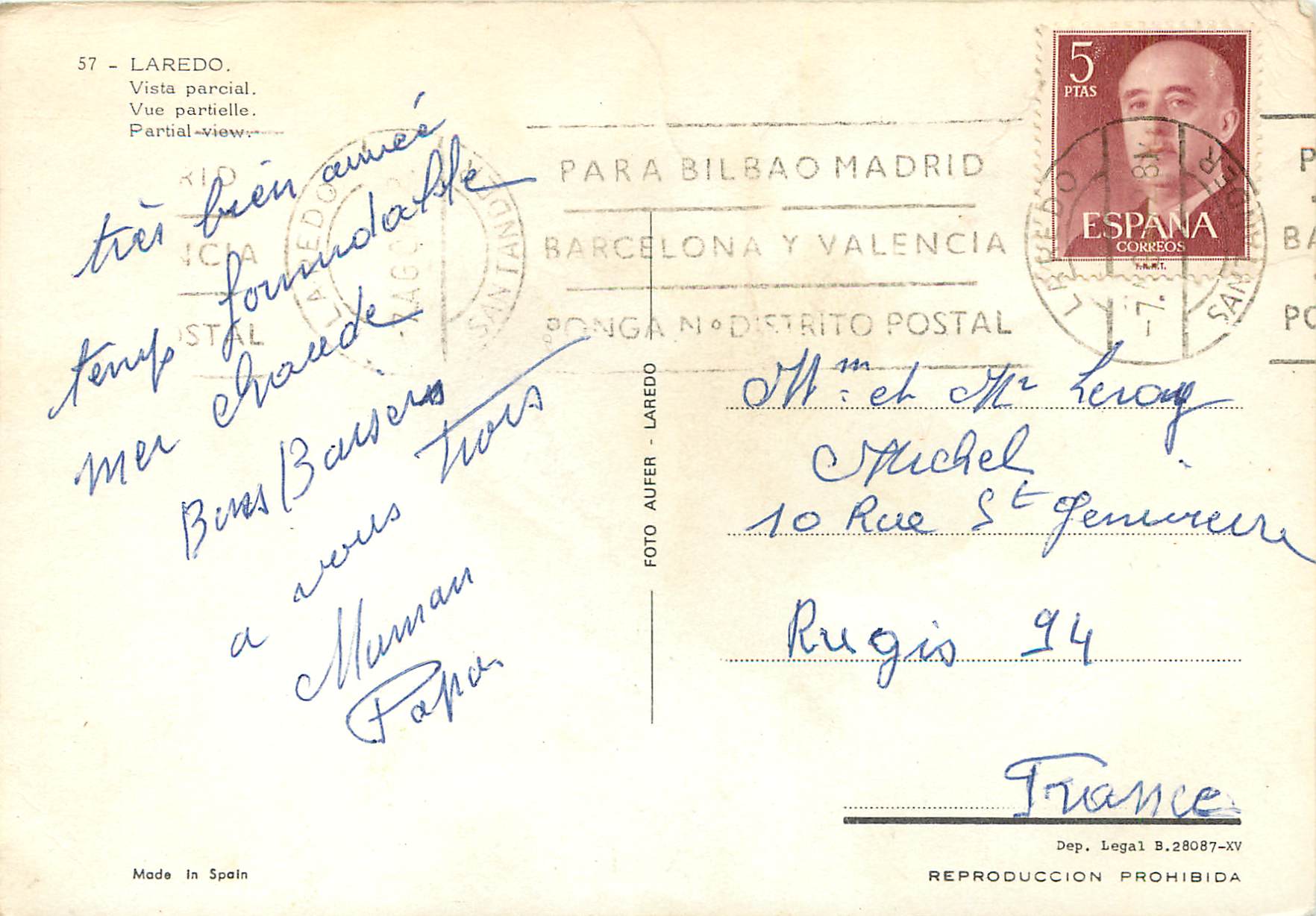 Modern Postcard Laredo Partial View — Back