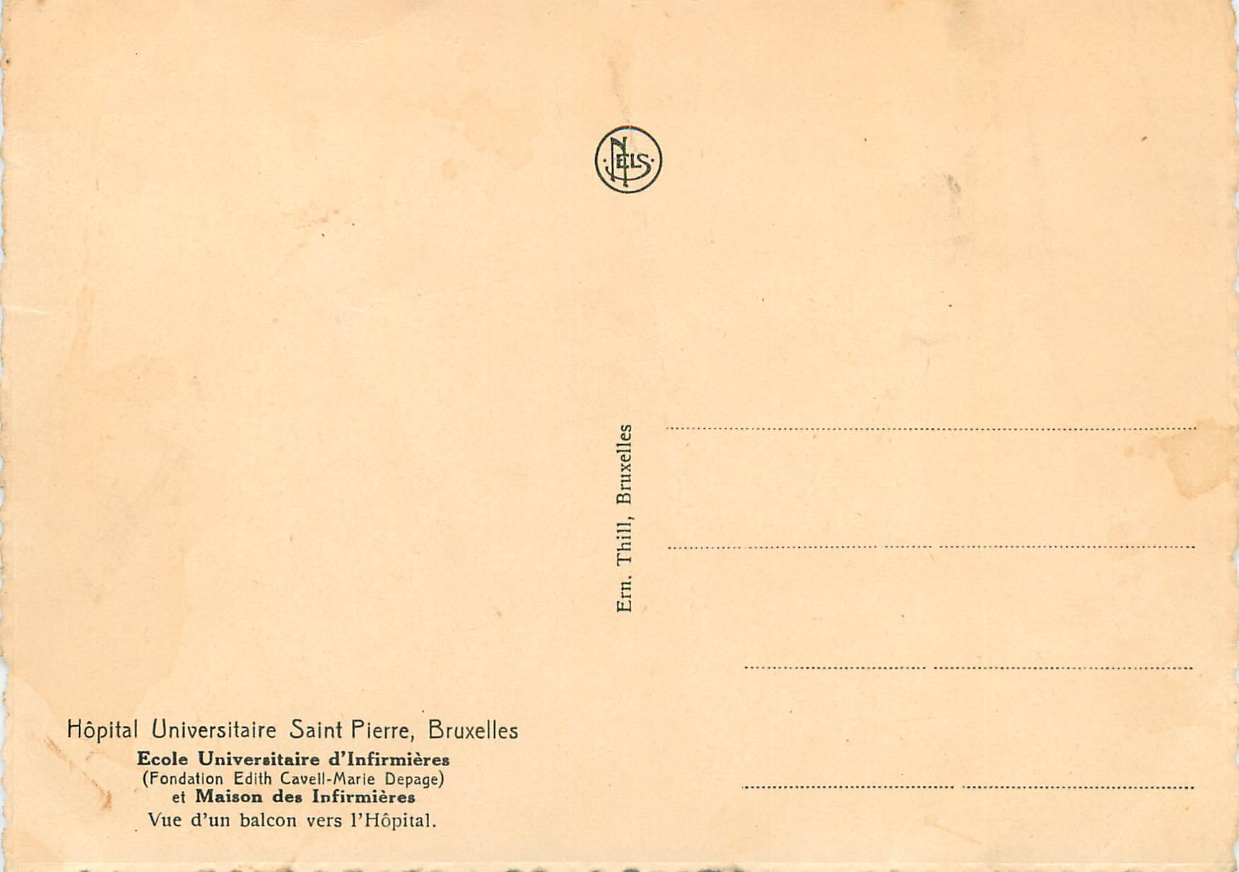 CPM Hopital Universitaire Saint Pierre Bruxelles  — Rückseite