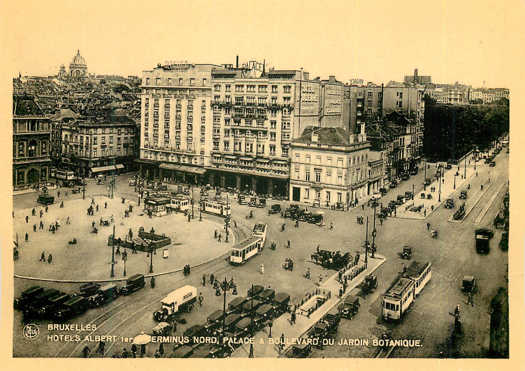CPM Bruxelles Hotel Albert Terminus Nord Tramway