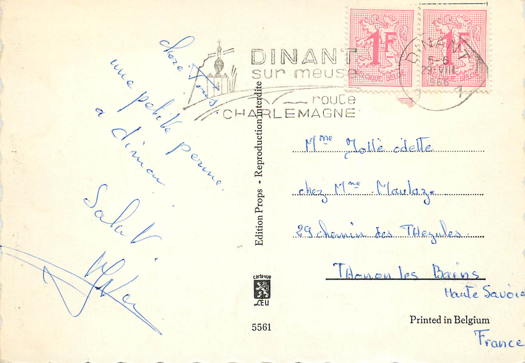 CPM Bonjour de Dinant  — Rückseite