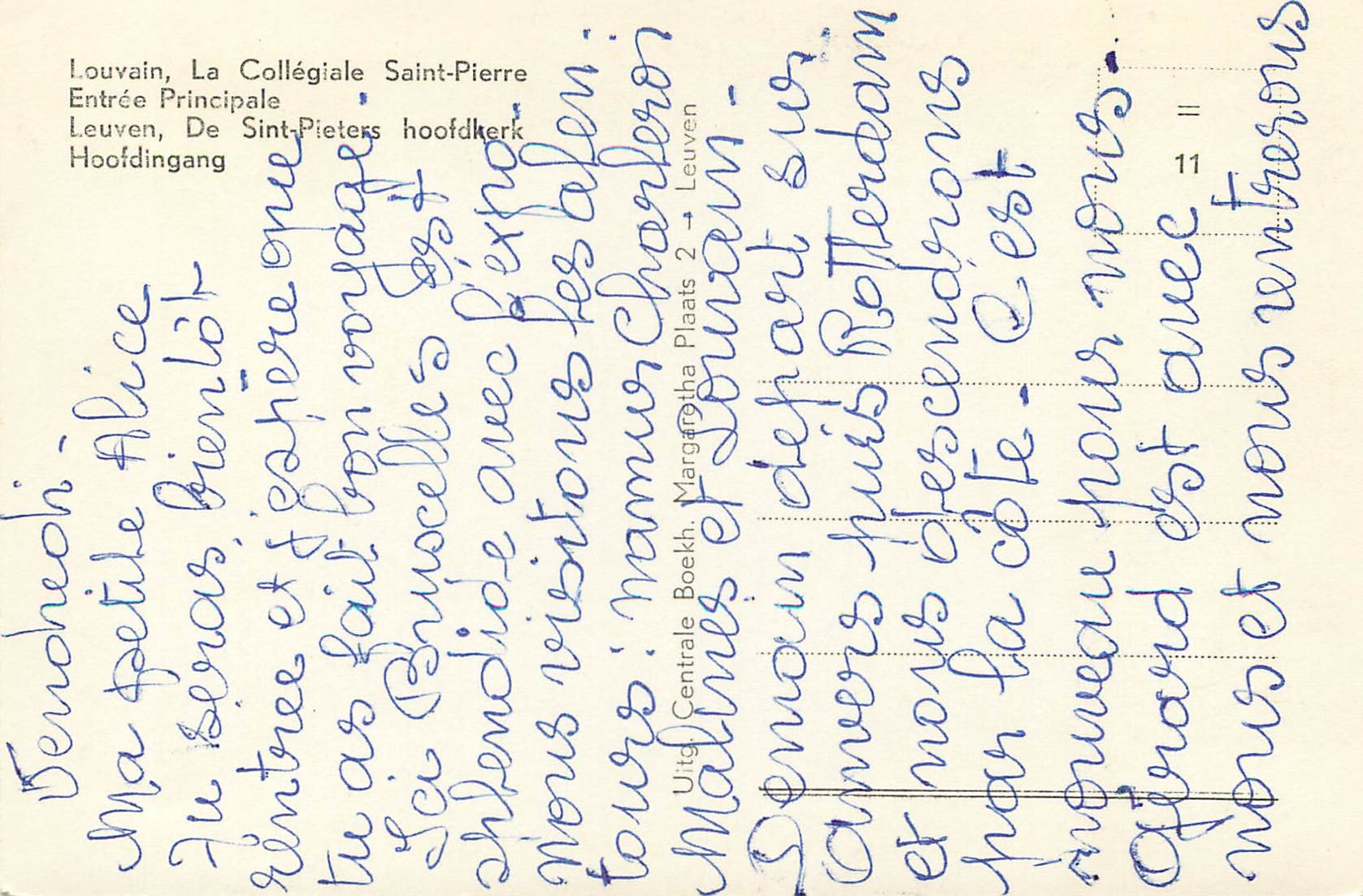 CPM Louvain La Collegiale Saint Pierre Entree Principale  — Rückseite