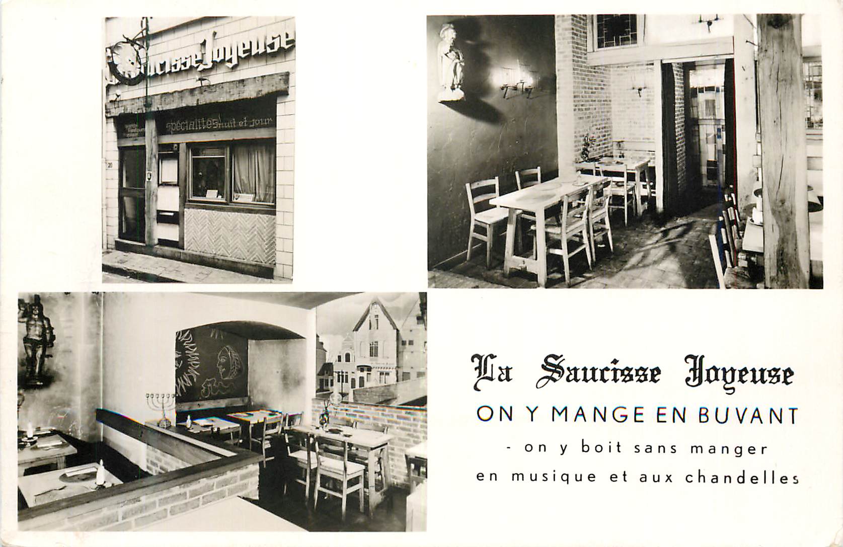 CPM Bruxelles Petite rue des Bouchers La Saucisse joyeuse Restaurant