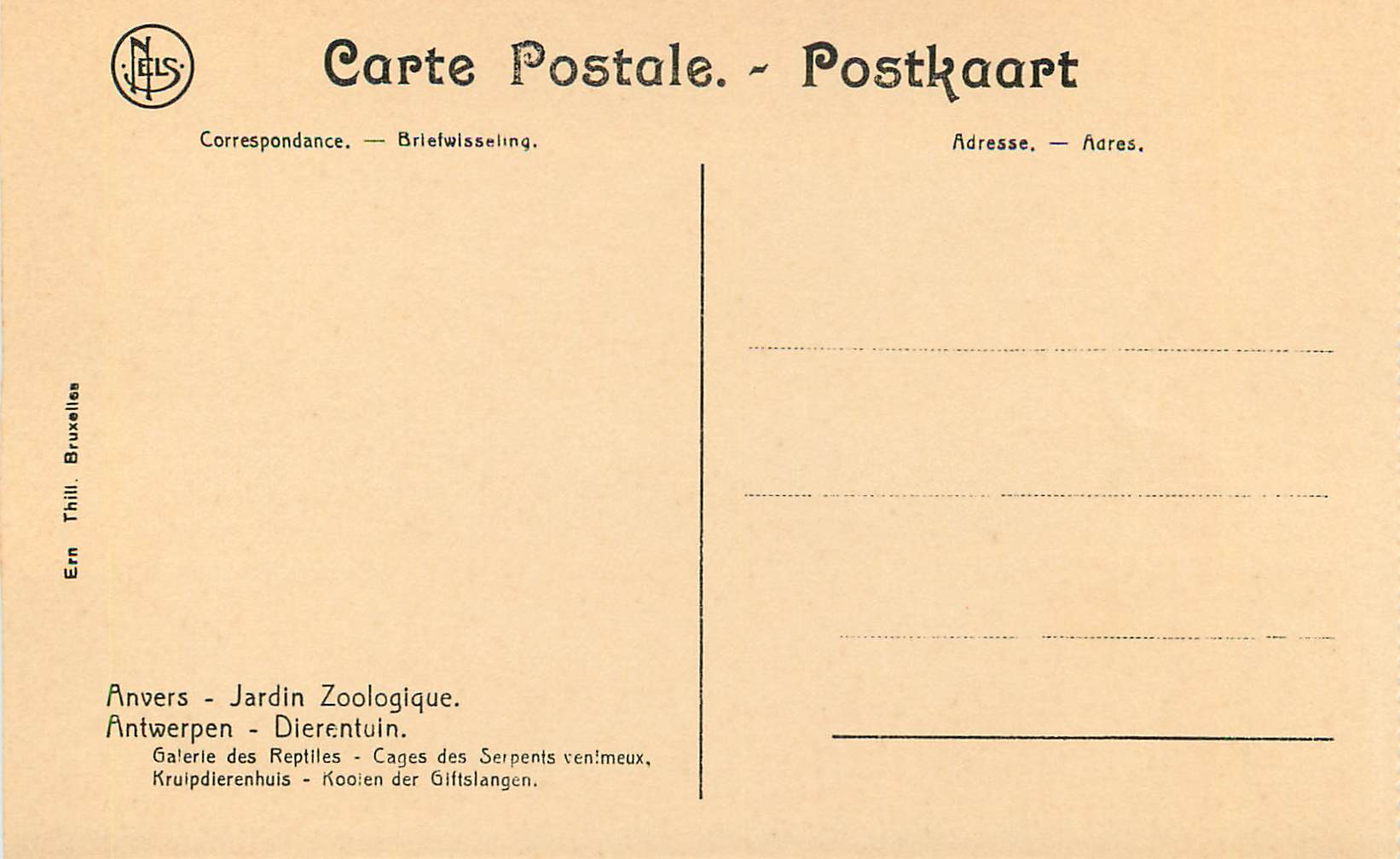 CPM Anvers Jardin Zoologique Galerie des reptiles Cages des Serpents venimeux  — Back