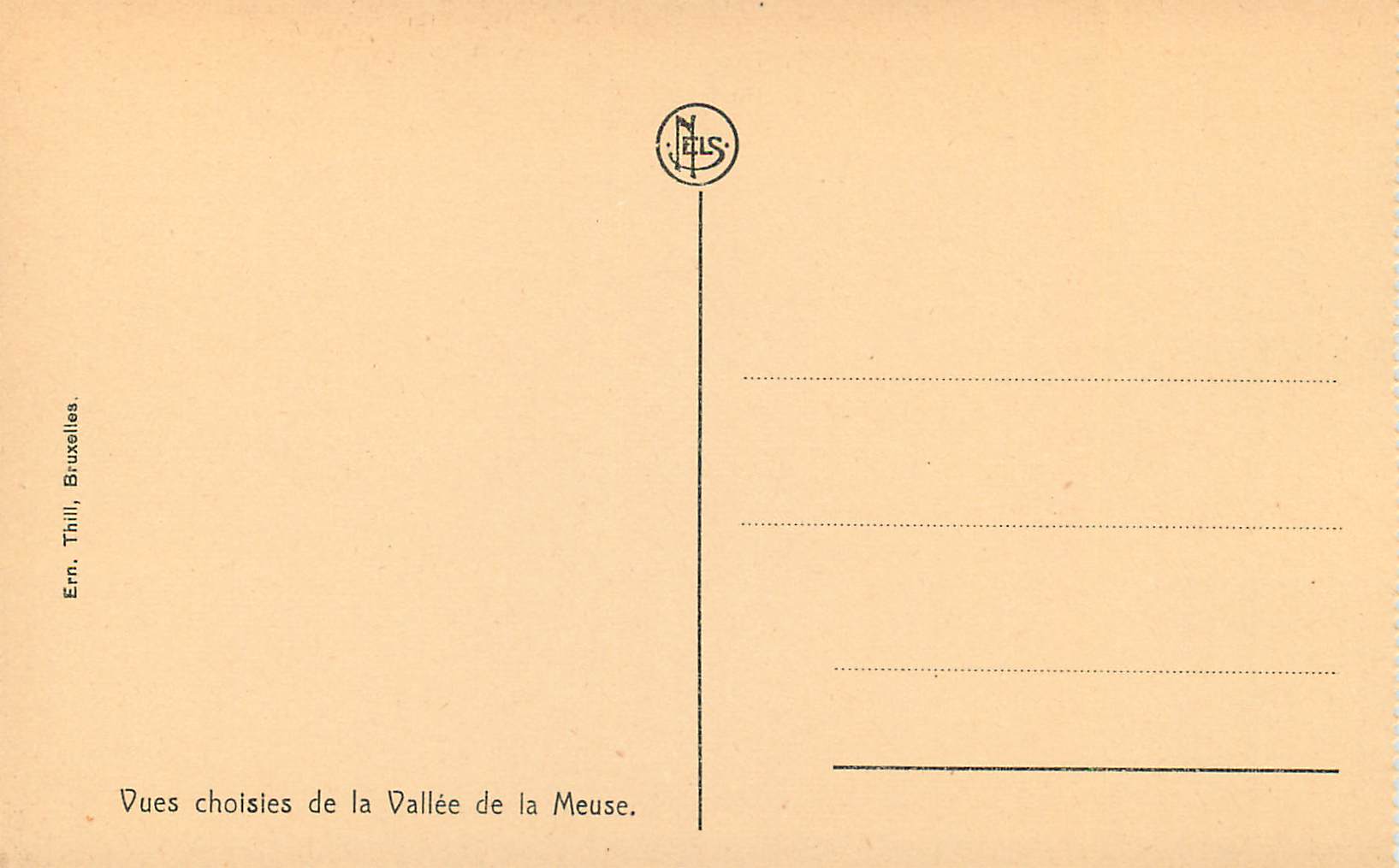 La Meuse et les Rochers de Fidevoye — Dvoir — Éditeur N. ELS, n° de série non visible — Rückseite