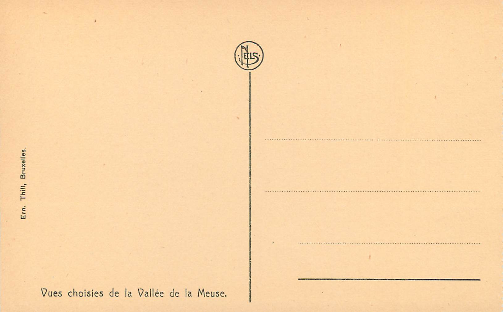 Vue de la Meuse — bateau touristique — Ern. Thill, Bruxelles — Verso
