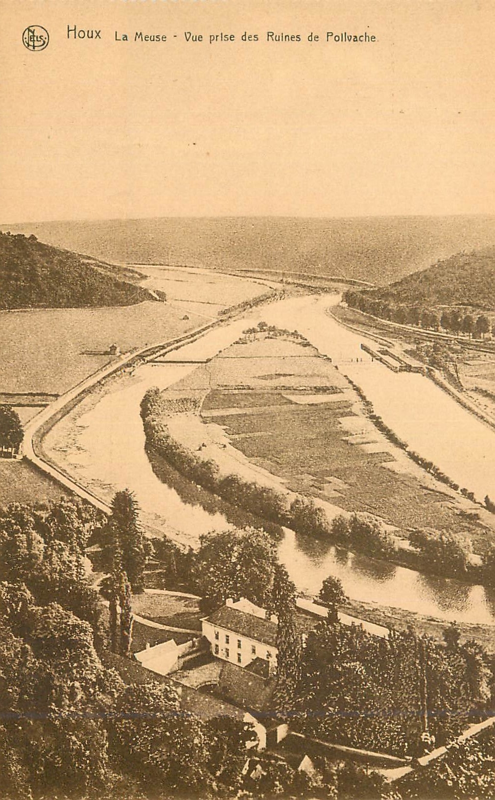 CPM Houx La Meuse Vue prise des Ruines de Pollvache 
