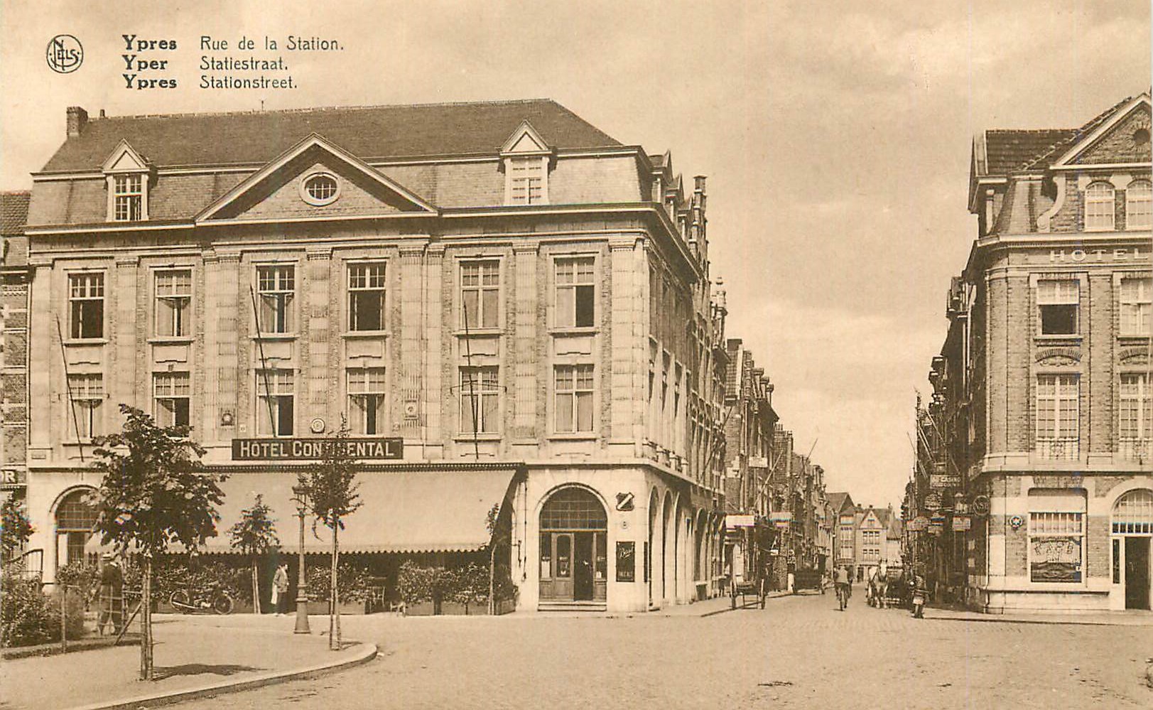 CPM Ypres Rue de la Station Hotel Continental