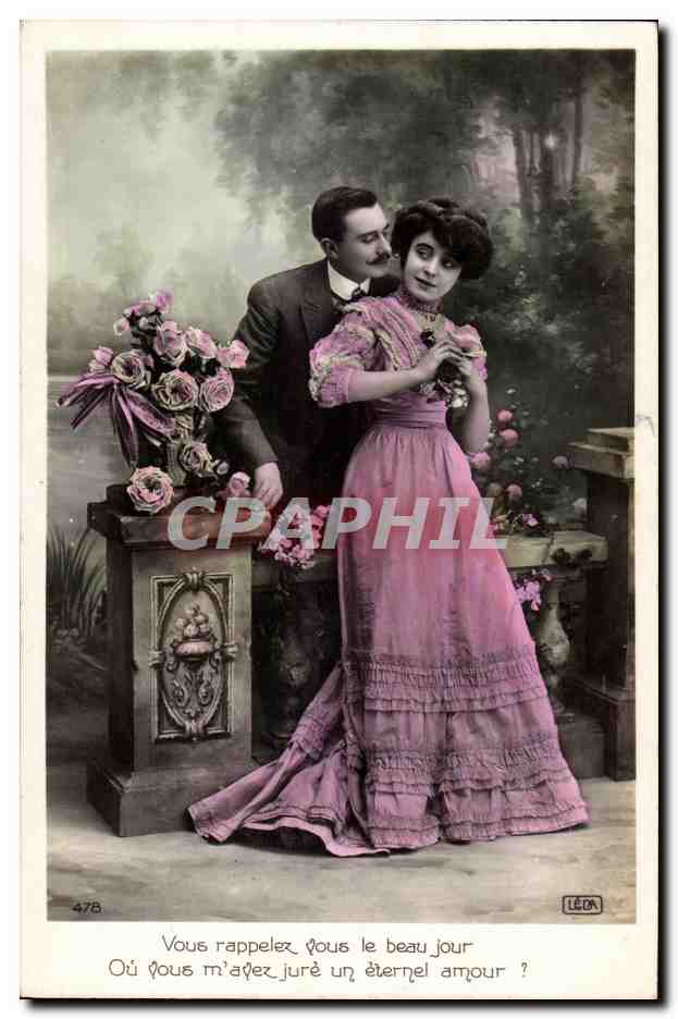 CPA Fantaisie Vosu rappelez vous le beau jour (couple)