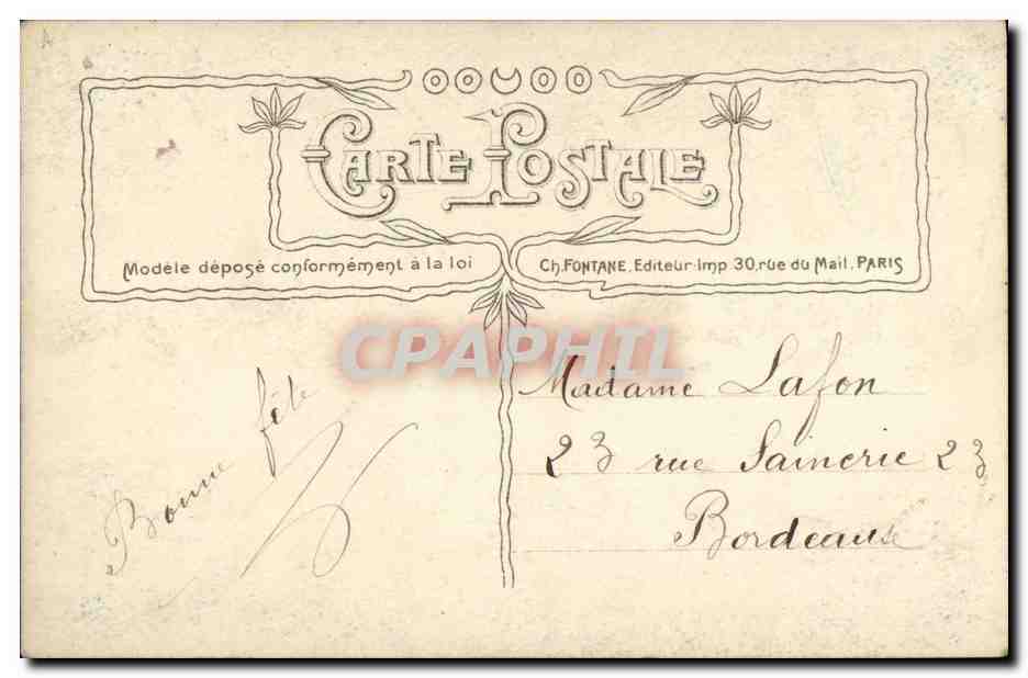 Junge Frau in grünem Kleid — Croissy-sur-Seine — Verleger Croissy, Nr. 1005 — Rückseite