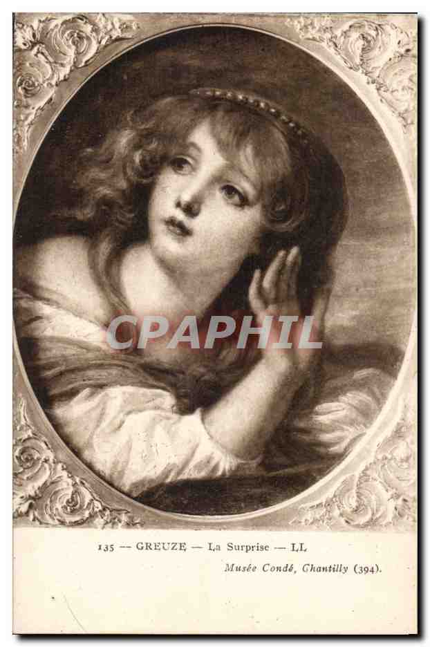 CPA Greuze La surprise Musee Conde Chantilly peinture Enfant