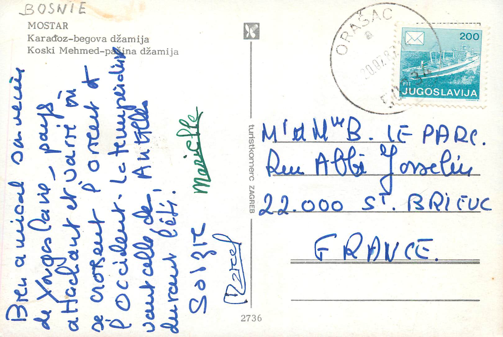 CPM Mostar Koski Mehmed Pasina dzamija  — Rückseite