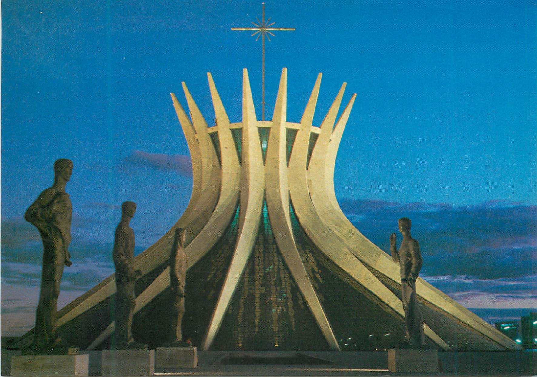 CPM Brasil Turistico Sculpture called the Evangelists by Alfredo 