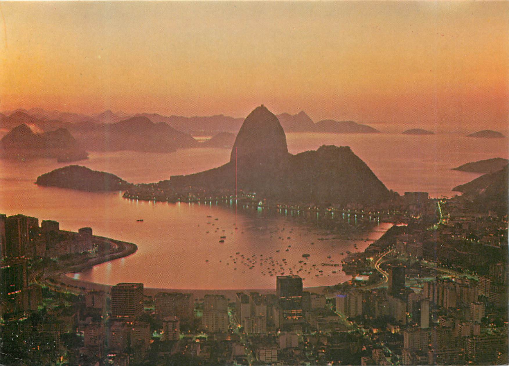 CPM Rio de Janeiro Brasil Sunrise Botafogo Cove and Sugar Loaf 