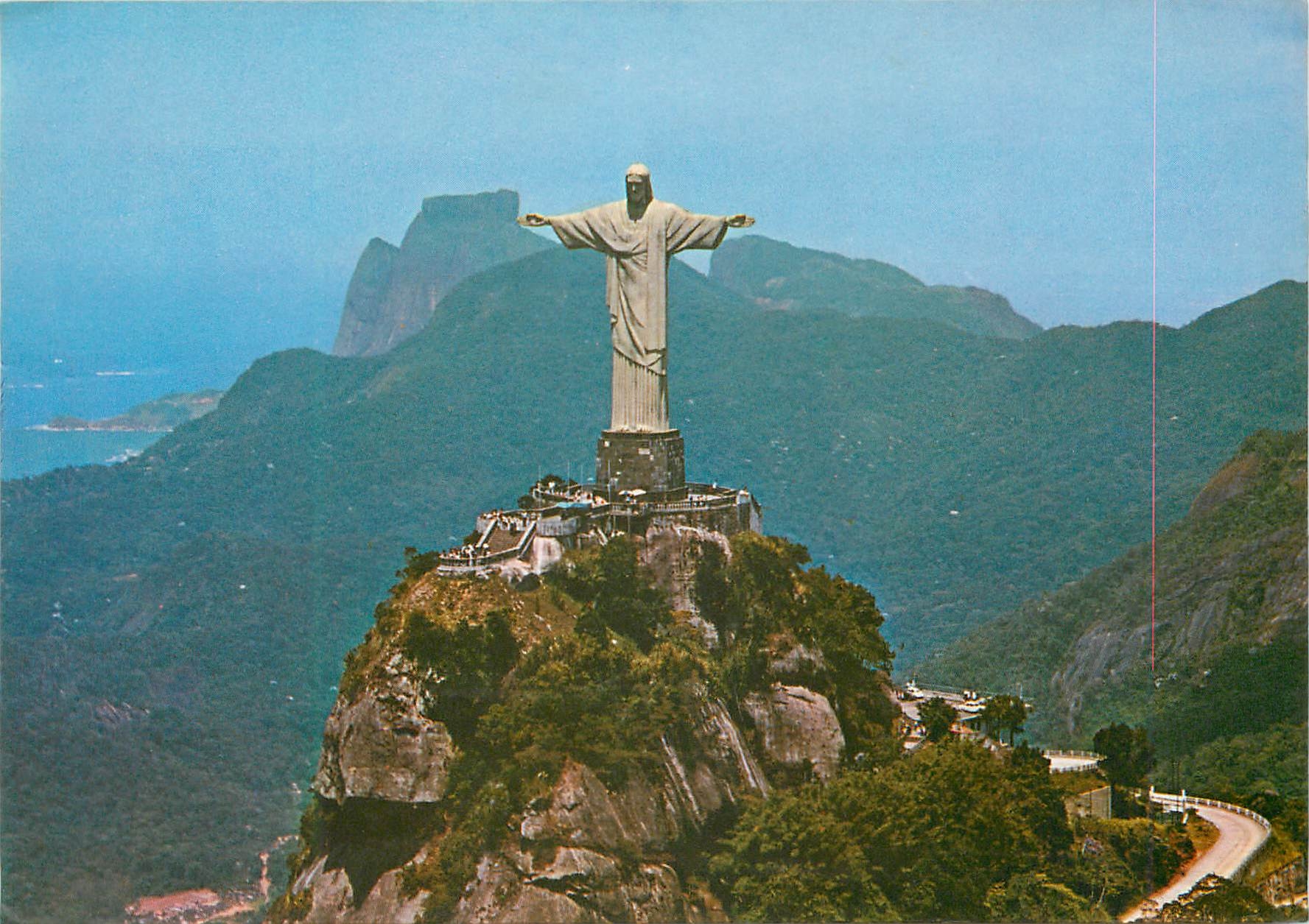 CPM Brasil Turistico Rio de Janeiro Birds eye view of Corcovado Rock 