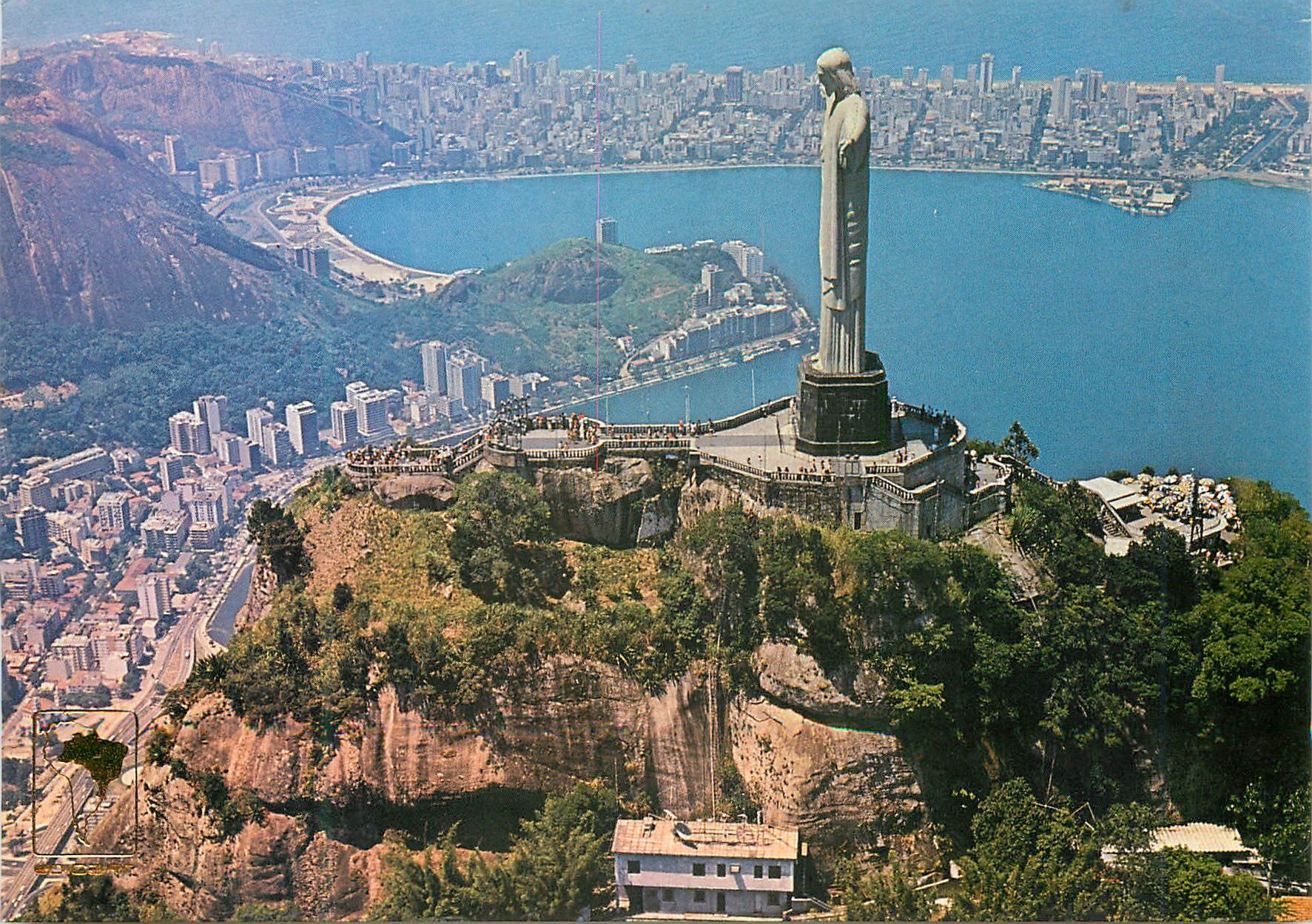 CPM Brasil Rio de Janeiro Aerial view Christ Redeemer Tijucas National Park 