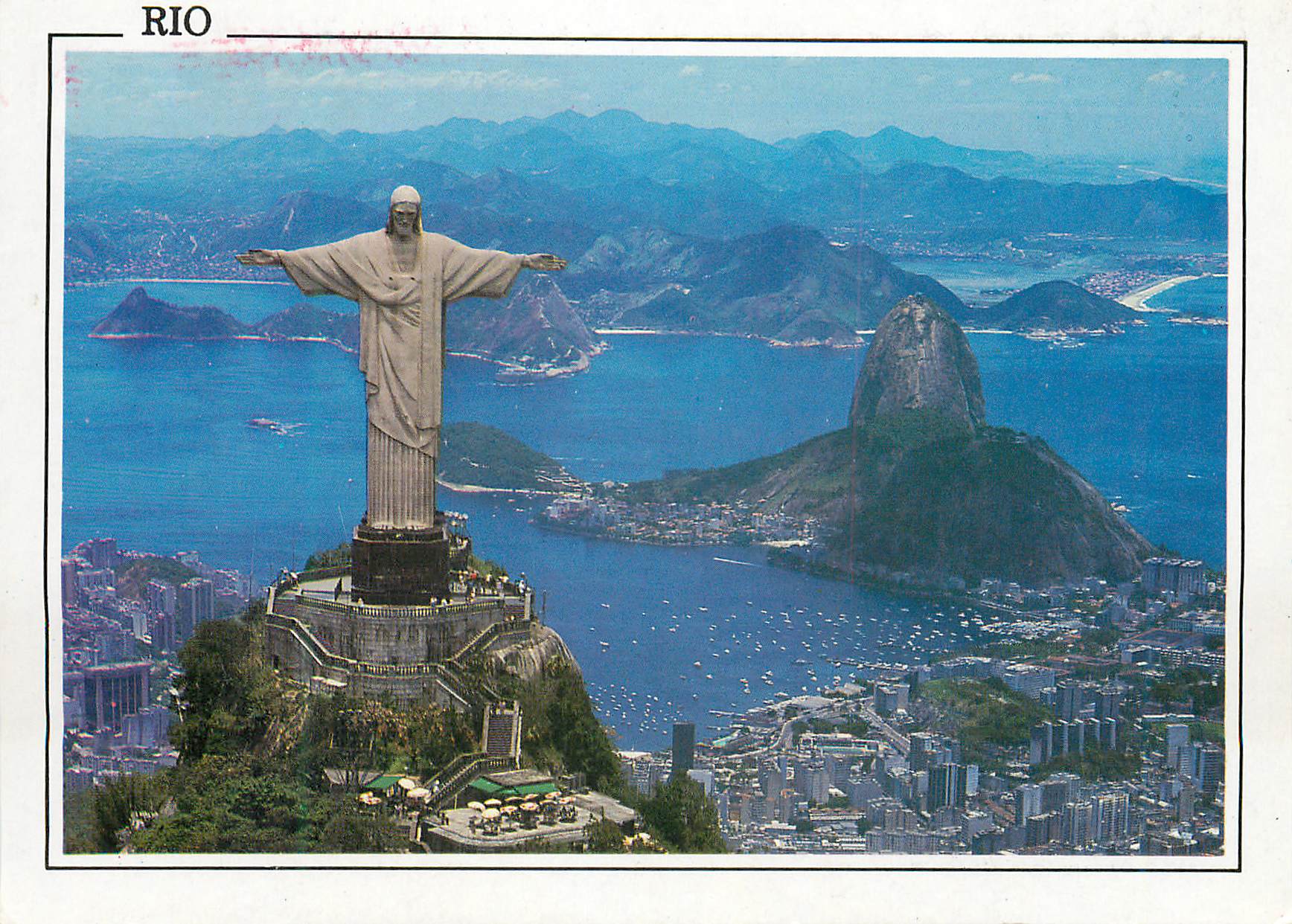 CPM Rio de Janeiro Brasil Aerial view Christ Redeemer and Guanabara Bay 
