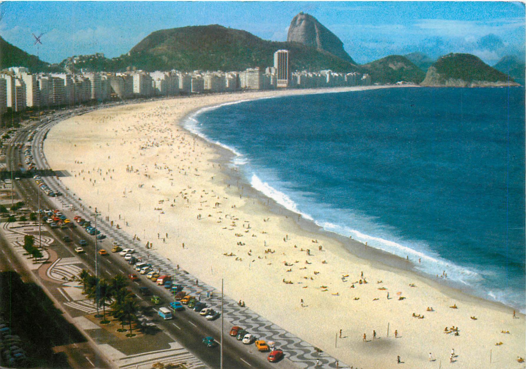 CPM Brasil Turistico Rio de Janeiro Panoramic view of Copacabana and Sugar Loaf in the background 