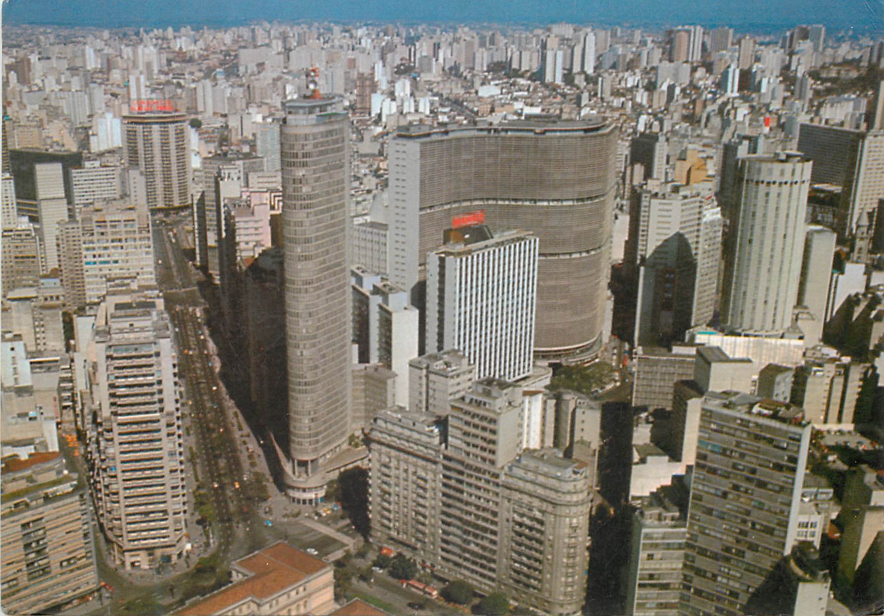 CPM Brasil Turistico Sao Paulo Partial view with the Italia and Copan buildings and Hilton Hotel in the foreground 