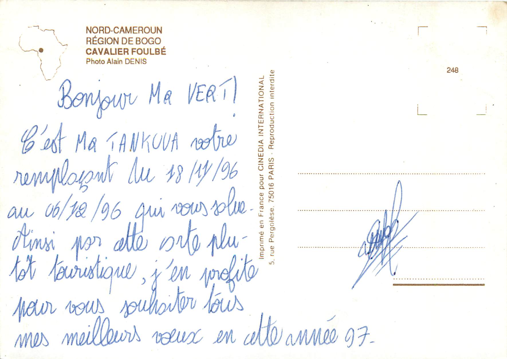 CPM Nord Cameroun Region de Bogo Cavalier Foulbe  — Rückseite