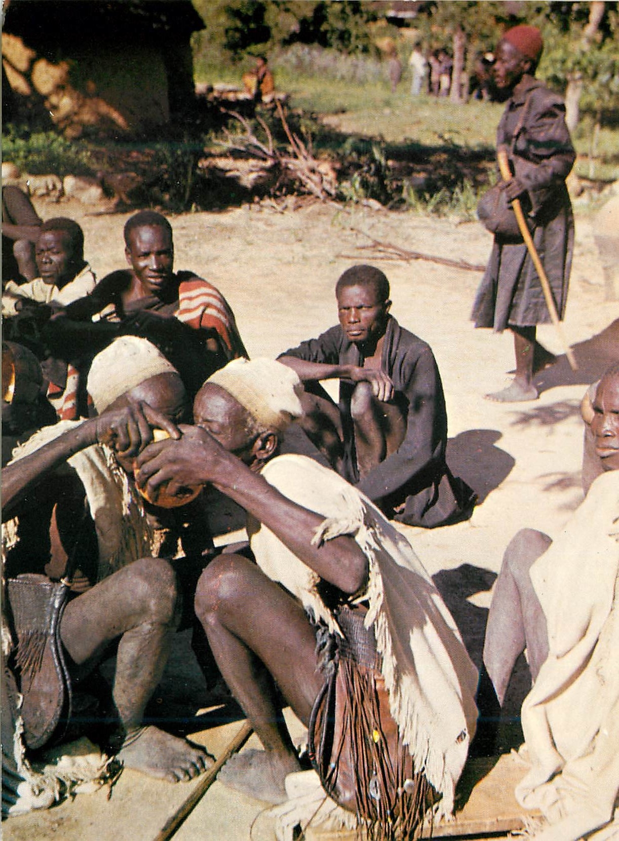 Mokolo, Cameroun — Boire à la même calebasse, signe d'amitié — Photo Quingliya, n°72/2503